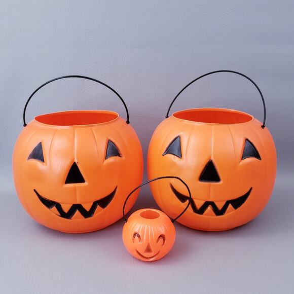 General Foam Other - Vintage Pumpkin Pail Candy Bucket General Foam Plastics Blow Mold Trick or Treat